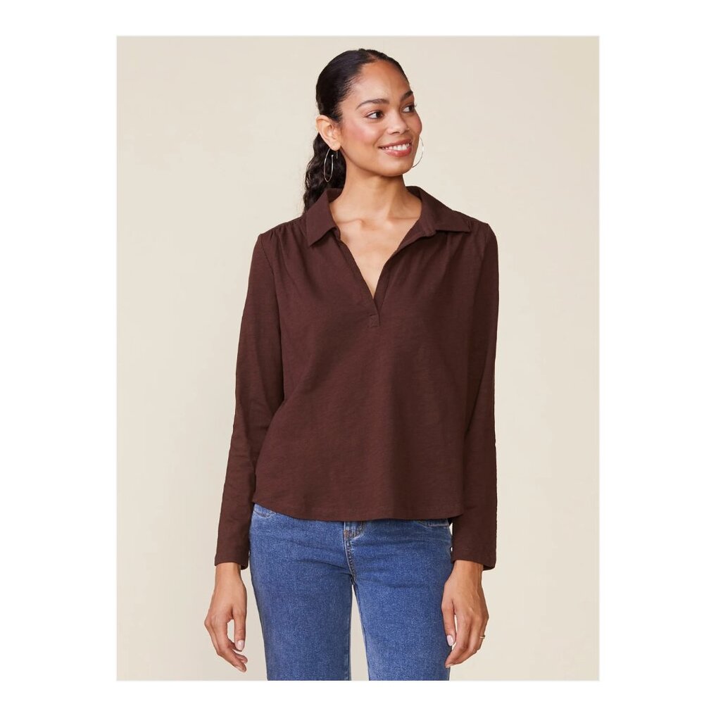 NWT Anthem the Label Long Sleeve Popover Slub Henley. Size Small
